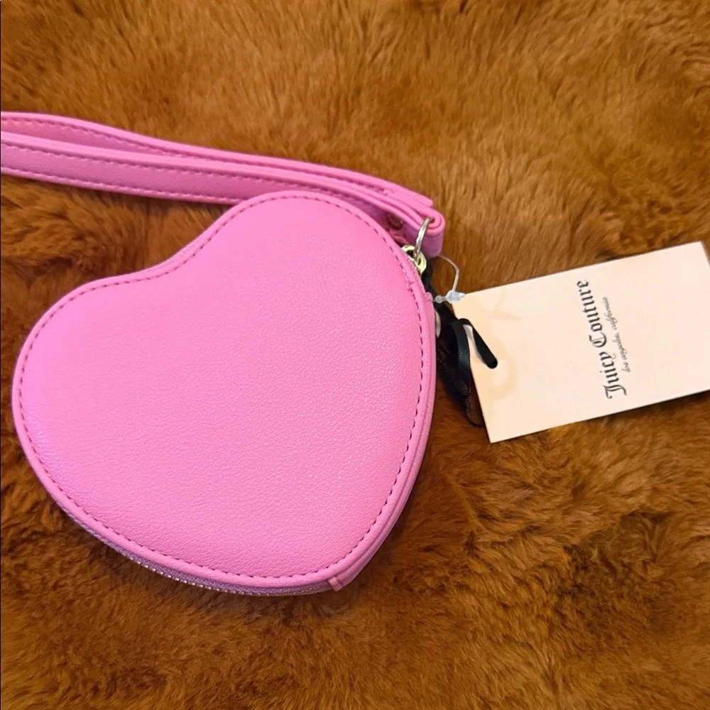 Juicy Couture White and Pink Heart Wristlet - Picture 2 of 3